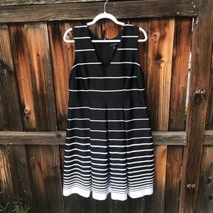 Lane Bryant Black & White Stripe Dress Sleeveless